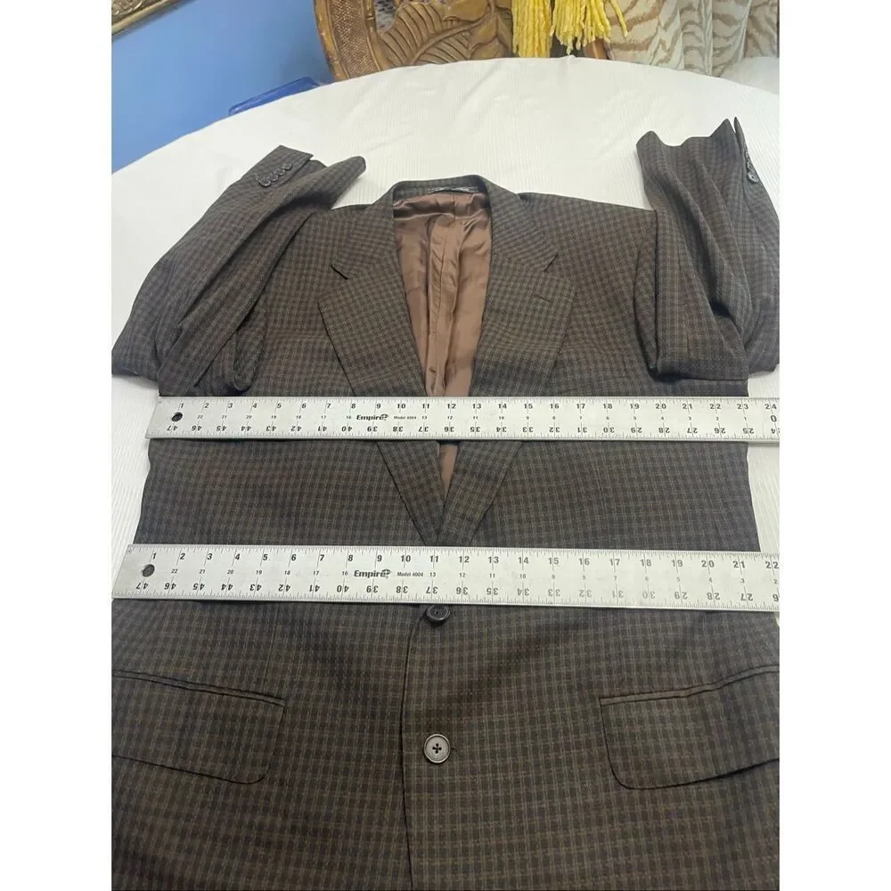 Ermenegildo Zegna High Performance Men’s Brown Plaid Blazer Size 56 Euro 46 US